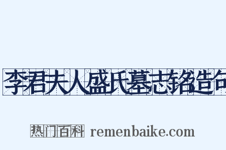 李君夫人盛氏墓志铭造句是什么意思的图片